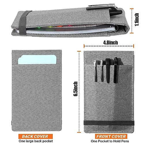 Notizbuchhülle für Rocketbook, Mini-Größe, kompatibel mit Feldnotizen, Spiralnotizbuch, 8,9 x 14,9 cm, wasserdichter Stoff, multifunktionaler Organizer mit Stifthalter, Visitenkartenhalter
