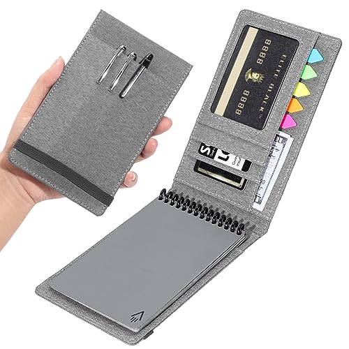Notizbuchhülle für Rocketbook, Mini-Größe, kompatibel mit Feldnotizen, Spiralnotizbuch, 8,9 x 14,9 cm, wasserdichter Stoff, multifunktionaler Organizer mit Stifthalter, Visitenkartenhalter