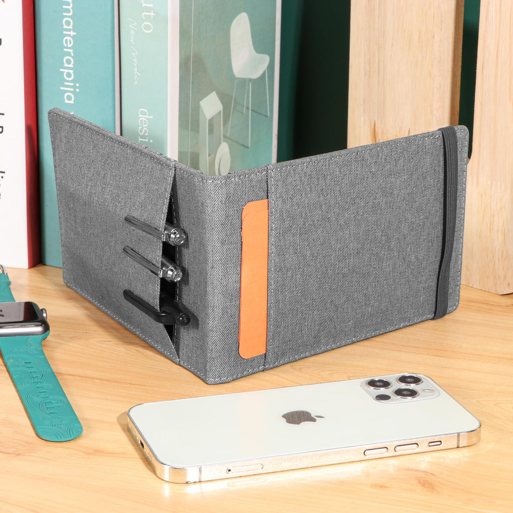 Notizbuchhülle für Rocketbook, Mini-Größe, kompatibel mit Feldnotizen, Spiralnotizbuch, 8,9 x 14,9 cm, wasserdichter Stoff, multifunktionaler Organizer mit Stifthalter, Visitenkartenhalter