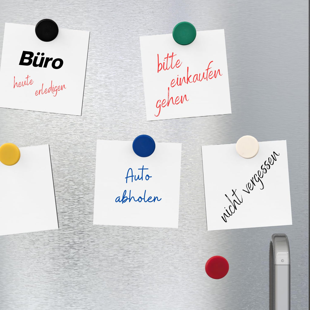 Starke Magnete für Whiteboard, Kühlschrank und Pinnwand, 60 Bunte Magnete Ø 24 mm, perfekt für Magnettafel, Magnetwand und Flipchart, runde kleine Tafelmagnete in 6 Farben