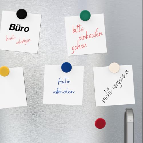 Starke Magnete für Whiteboard, Kühlschrank und Pinnwand, 60 Bunte Magnete Ø 24 mm, perfekt für Magnettafel, Magnetwand und Flipchart, runde kleine Tafelmagnete in 6 Farben