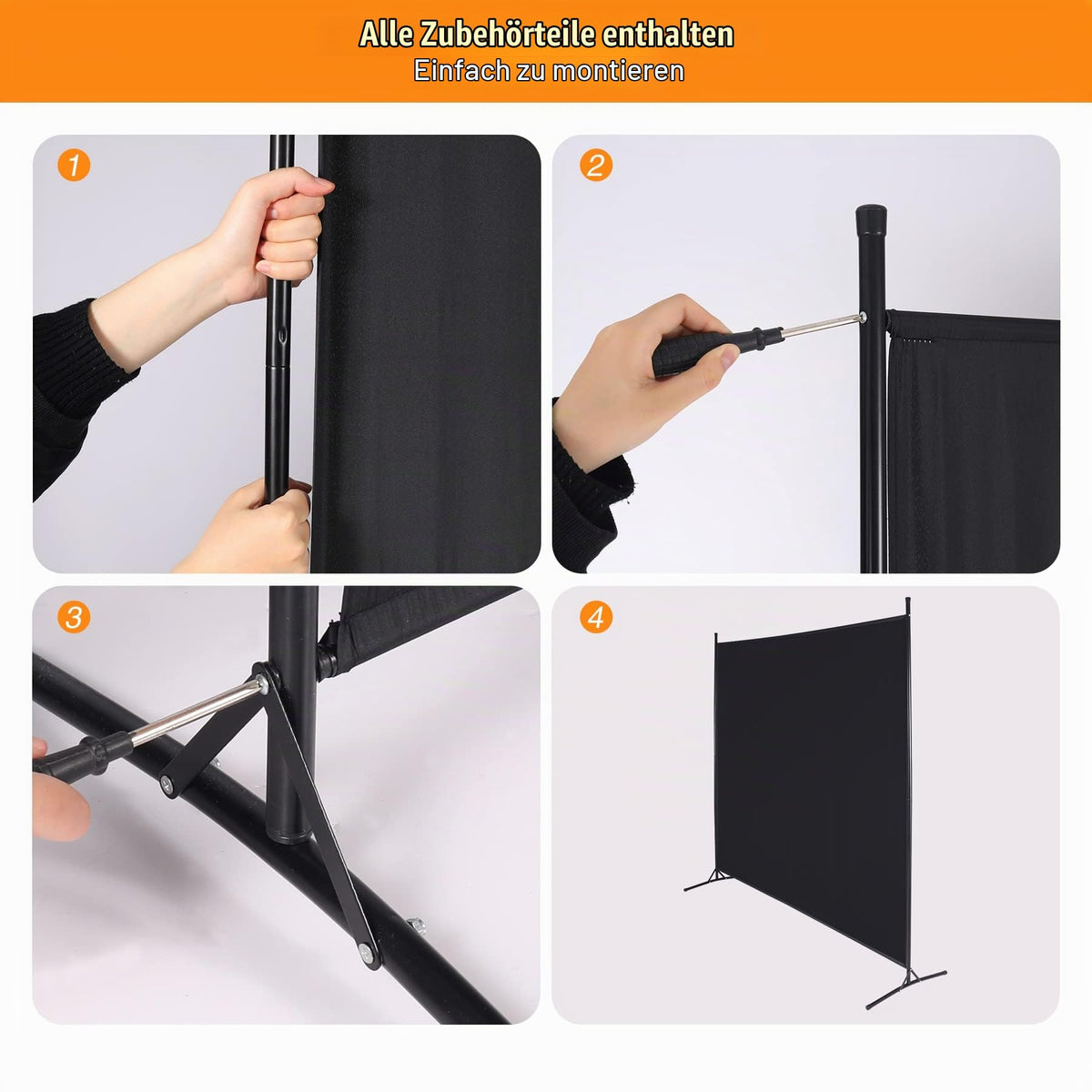 REDCAMP Freistehend Paravent Raumteiler, 1-teilig, Innen Outdoor, 176x180cm