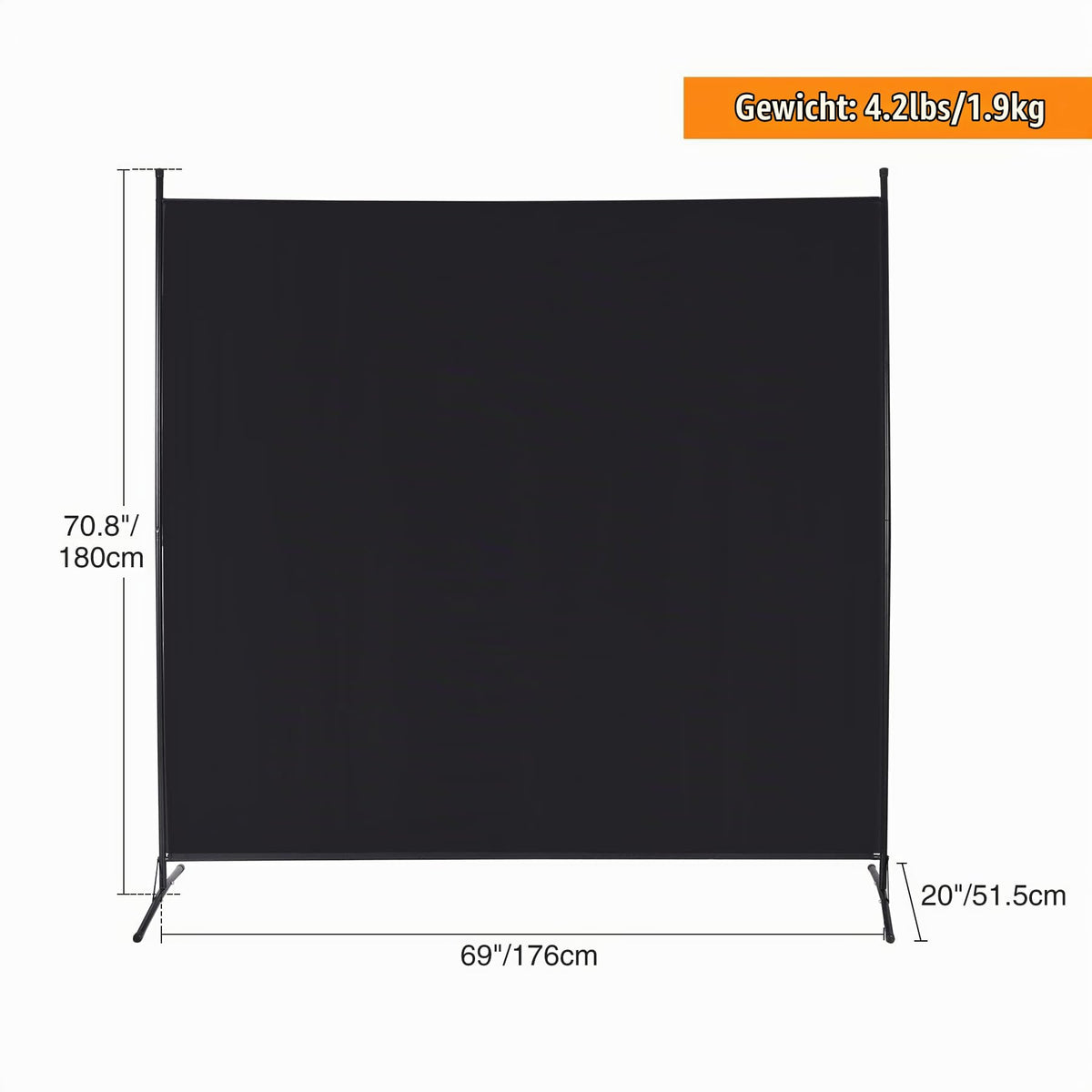 REDCAMP Freistehend Paravent Raumteiler, 1-teilig, Innen Outdoor, 176x180cm
