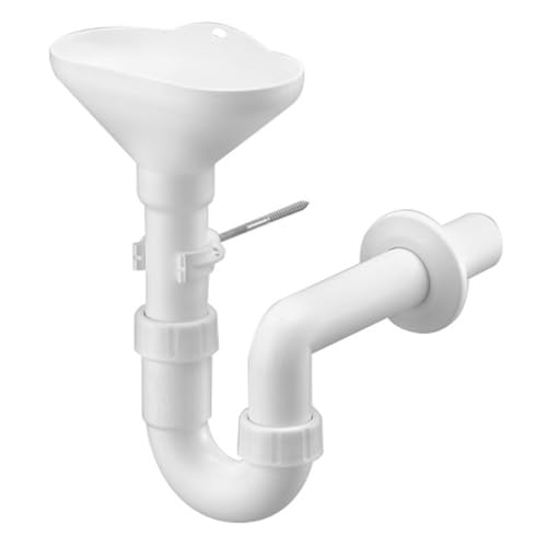 Haas Siphon mit Trichter DN 40, Weiß, Polypropylen, Auffangtrichter, Siphon