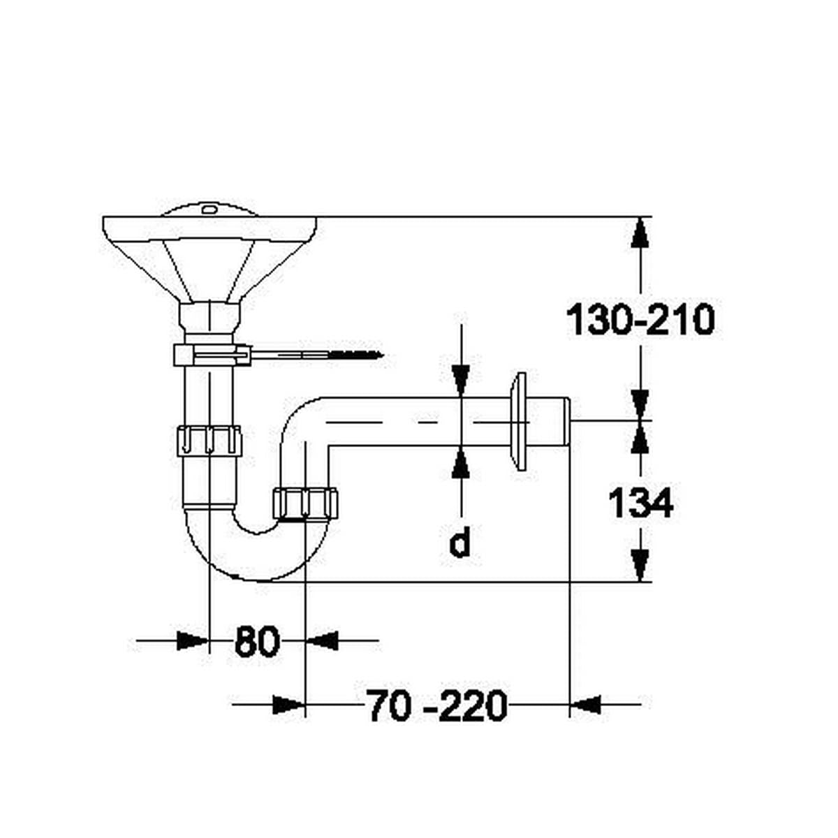 Haas Siphon mit Trichter DN 40, Weiß, Polypropylen, Auffangtrichter, Siphon