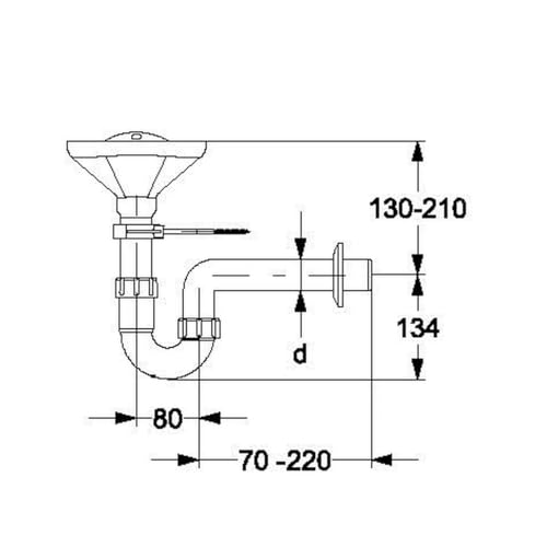 Haas Siphon mit Trichter DN 40, Weiß, Polypropylen, Auffangtrichter, Siphon