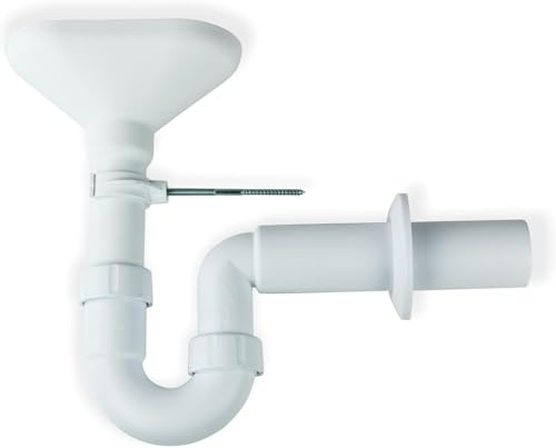 Haas Siphon mit Trichter DN 40, Weiß, Polypropylen, Auffangtrichter, Siphon