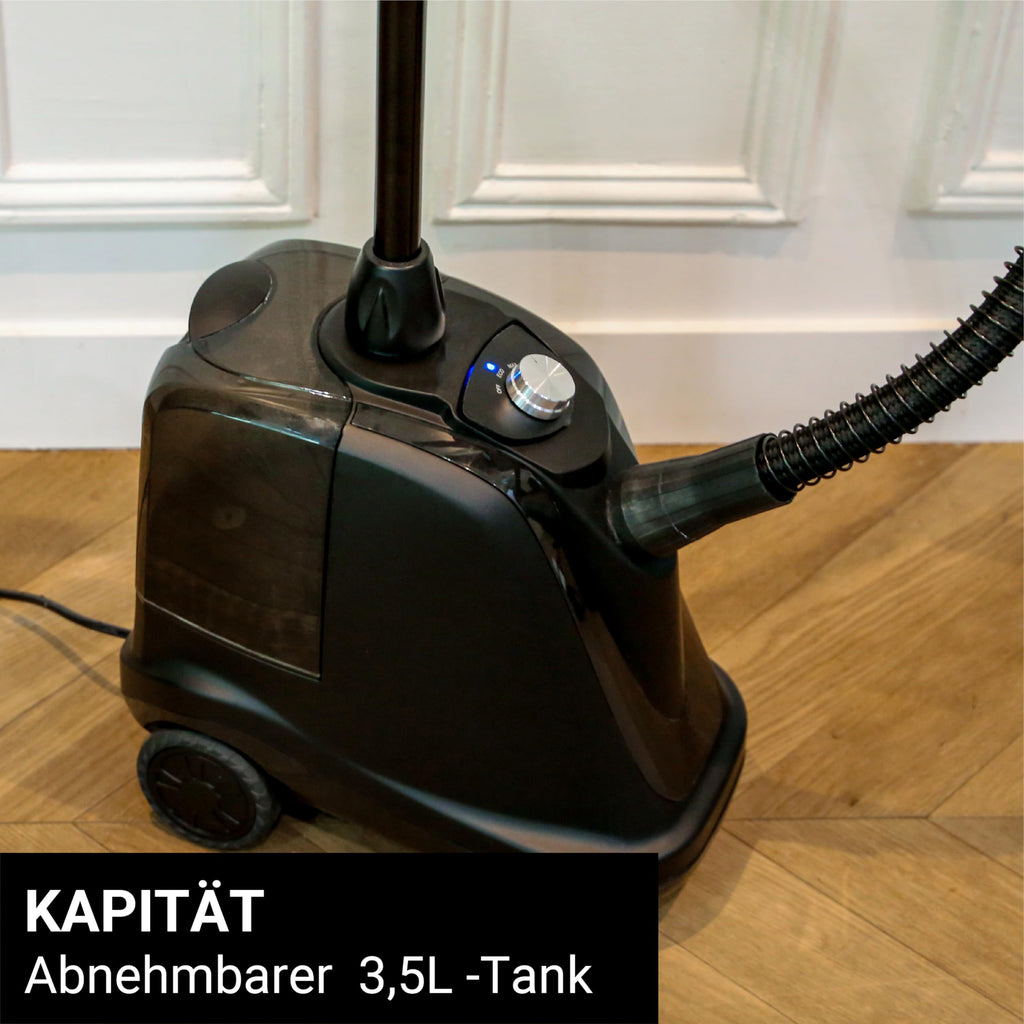 SteamOne Vertikaler Steamer Dampfglätter Schwarz 2000W - 3,5L Profi