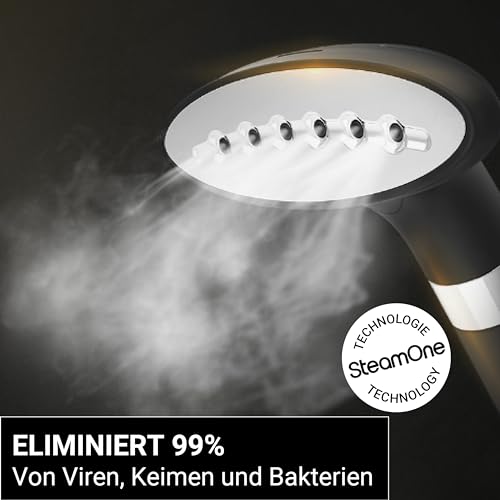 SteamOne Vertikaler Steamer Dampfglätter Schwarz 2000W - 3,5L Profi