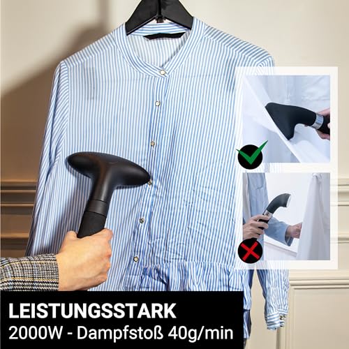 SteamOne Vertikaler Steamer Dampfglätter Schwarz 2000W - 3,5L Profi