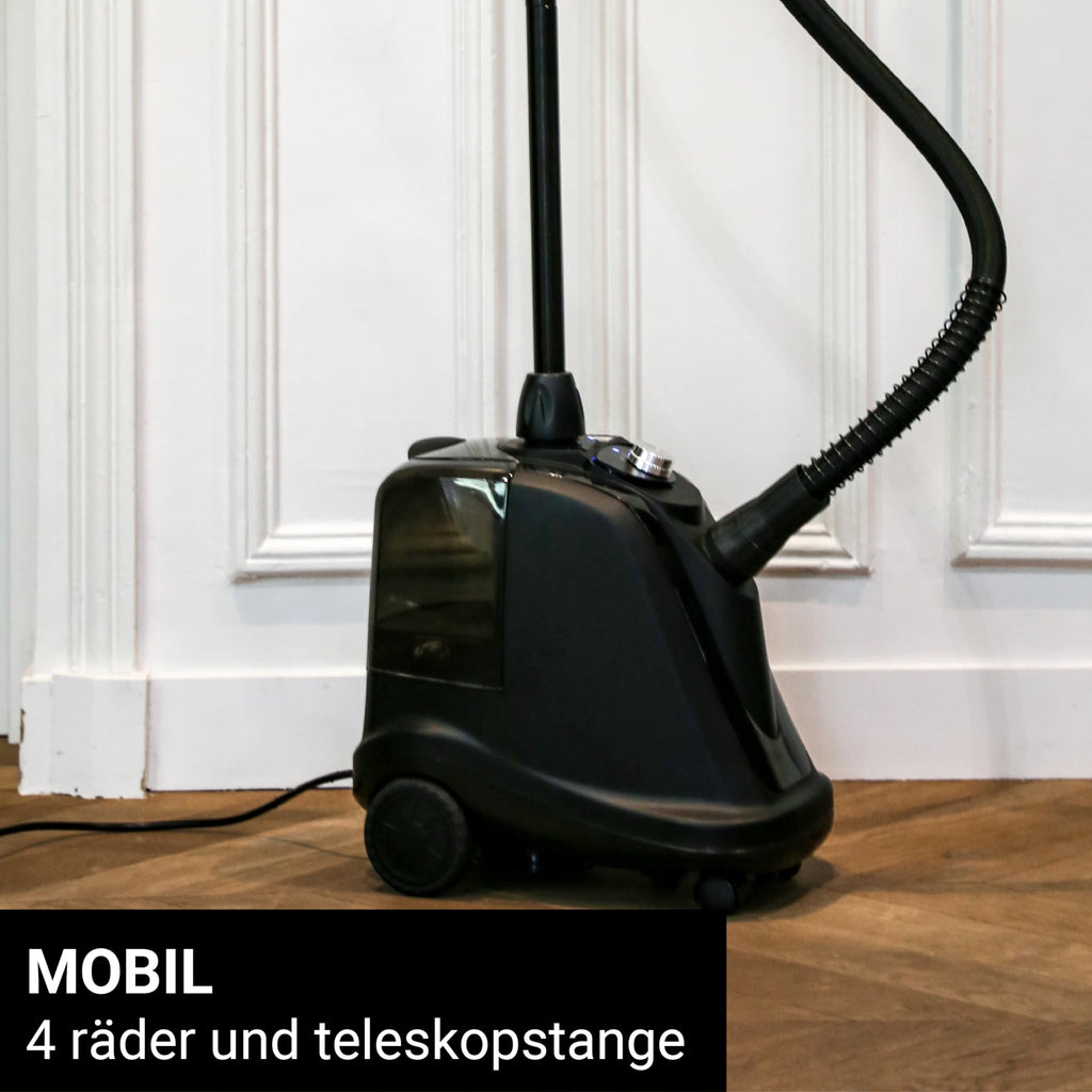 SteamOne Vertikaler Steamer Dampfglätter Schwarz 2000W - 3,5L Profi