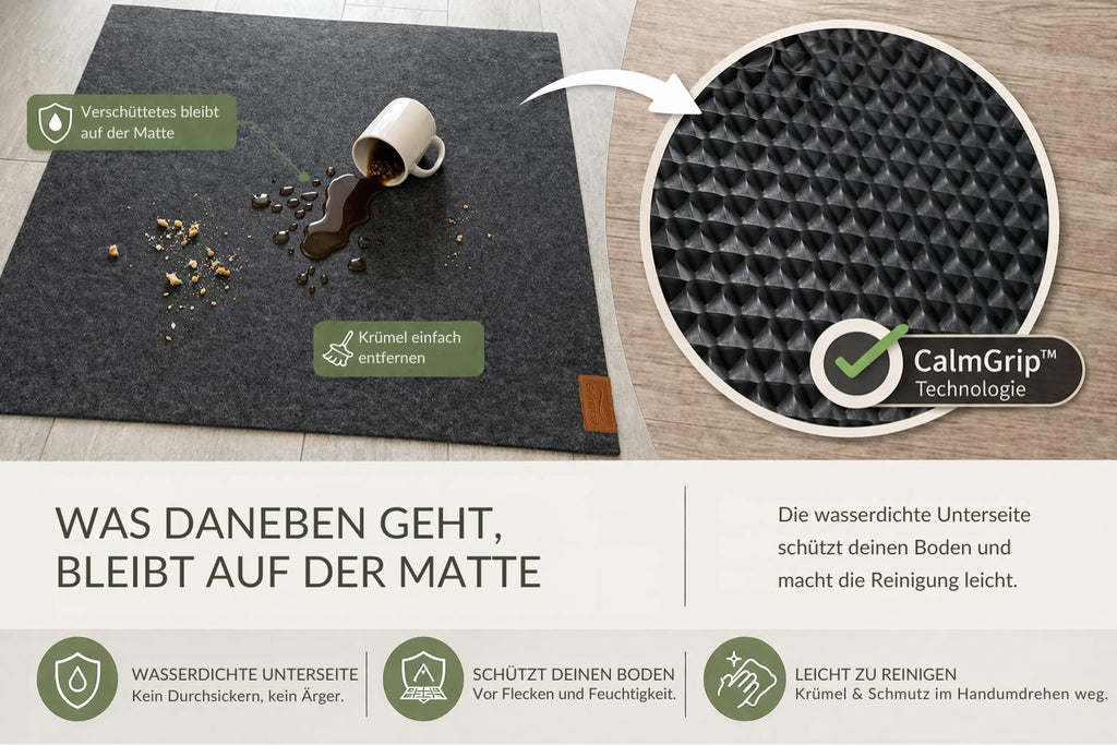 Bodenschutzmatte für Bürostuhl aus Vlies, 90x140, schützt Böden, rutschfest
