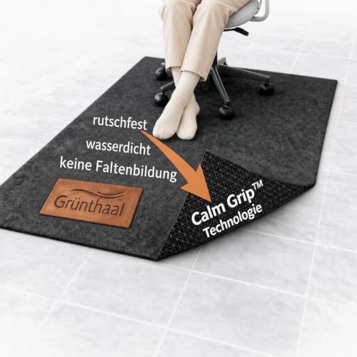 Bodenschutzmatte für Bürostuhl aus Vlies, 90x140, schützt Böden, rutschfest