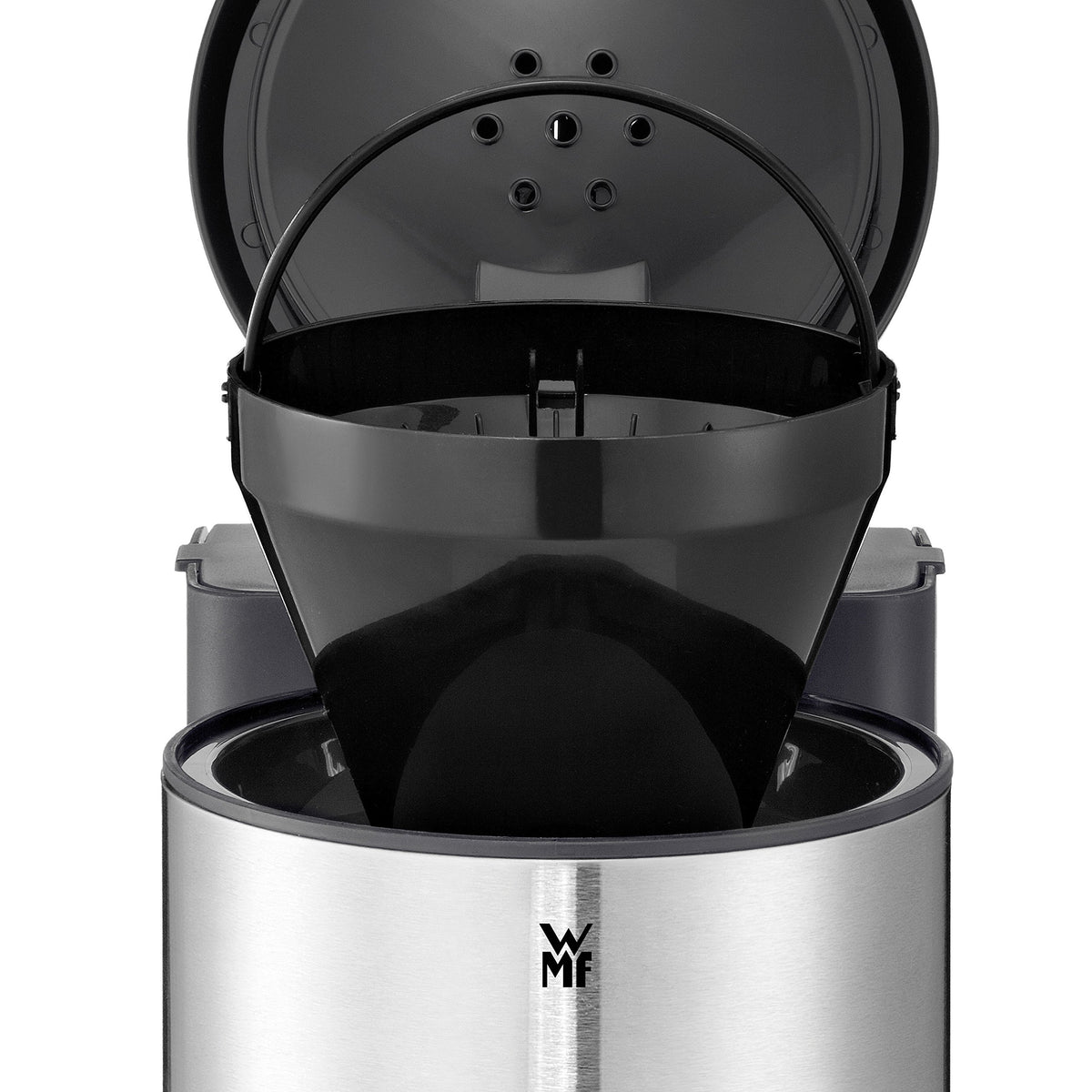 WMF Stelio Aroma Filterkaffeemaschine mit Glaskanne, Filterkaffee, 10 Tassen, Kaffeemaschine Edelstahl, Tropfstop, Warmhalteplatte, Abschaltautomatik, 1000 W