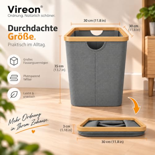 Papierkorb Mülleimer Büro Papiermülleimer Offen Faltbar Abfalleimer 30LGrau