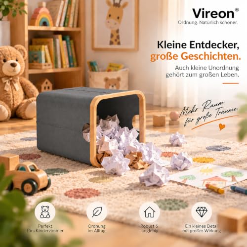 Papierkorb Mülleimer Büro Papiermülleimer Offen Faltbar Abfalleimer 30LGrau