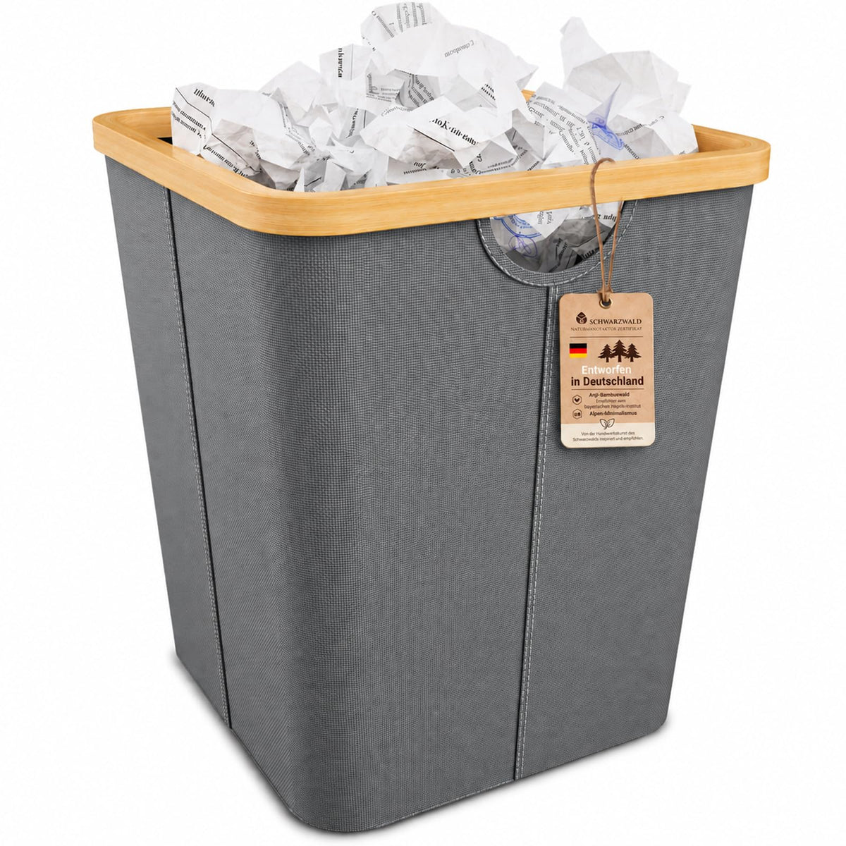 Papierkorb Mülleimer Büro Papiermülleimer Offen Faltbar Abfalleimer 30LGrau