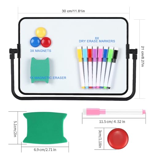 Yibaijia Mini Whiteboard, magnetisch & doppelseitig, A4 Magnettafel