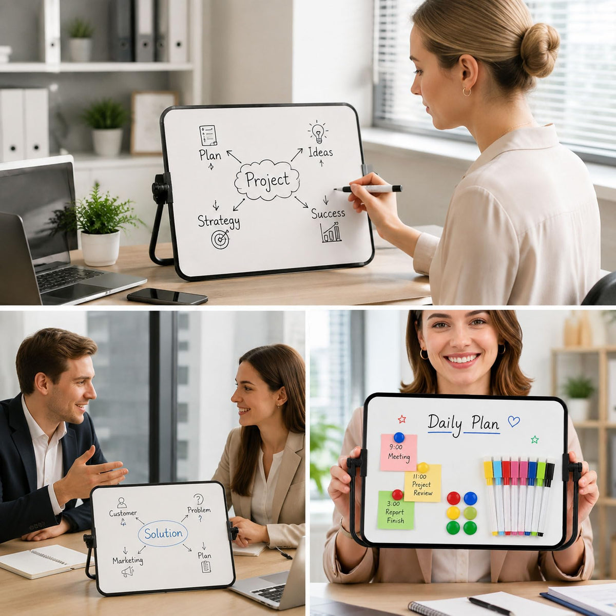 Yibaijia Mini Whiteboard, magnetisch & doppelseitig, A4 Magnettafel