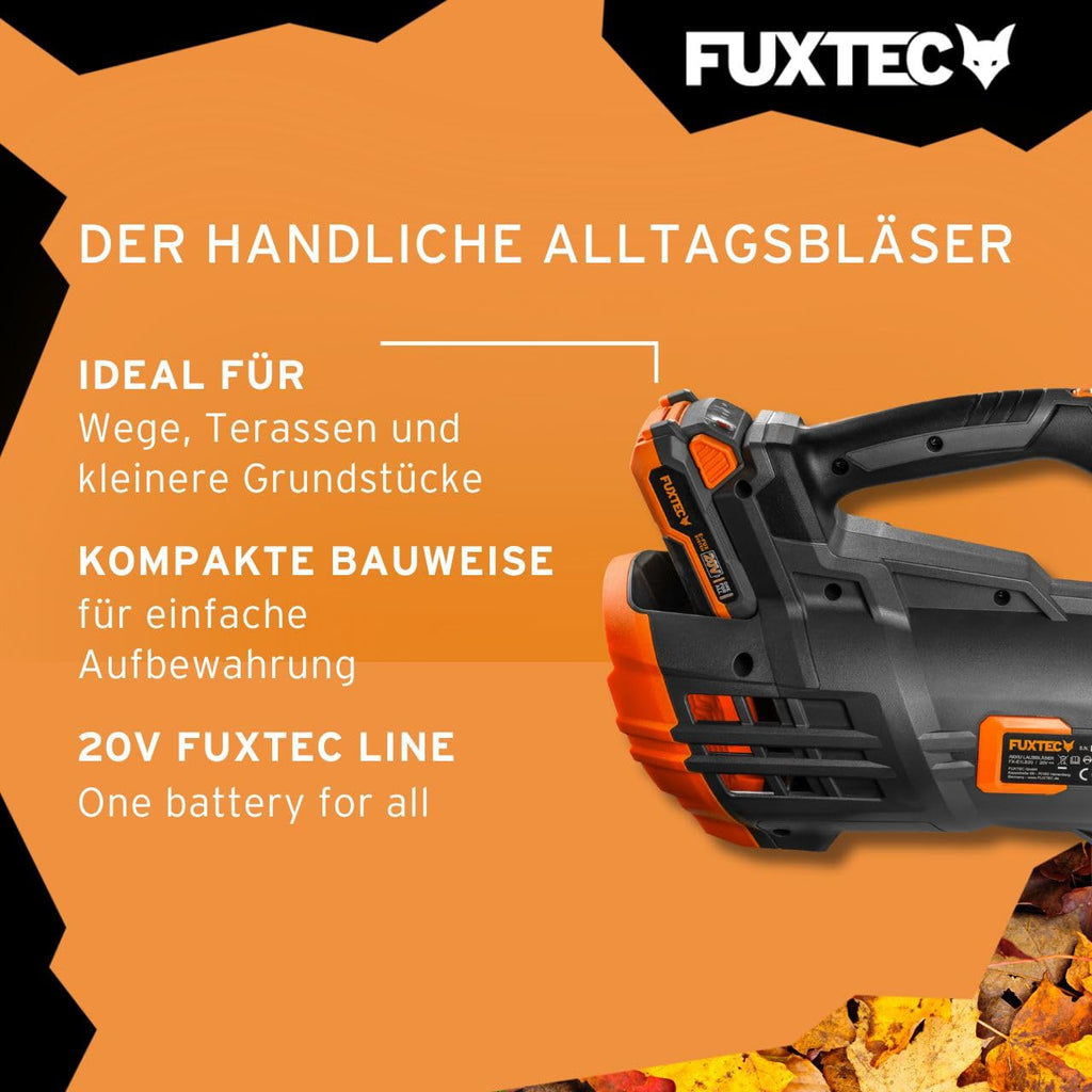 FUXTEC 20V Akku-Laubbläser FX-E1LB20SET1 • 38 m/s • mit 4Ah Akku
