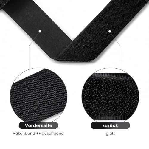 Klettband mit 50 Schnallen, 3,8cm x 10m Klett Kabelbinder