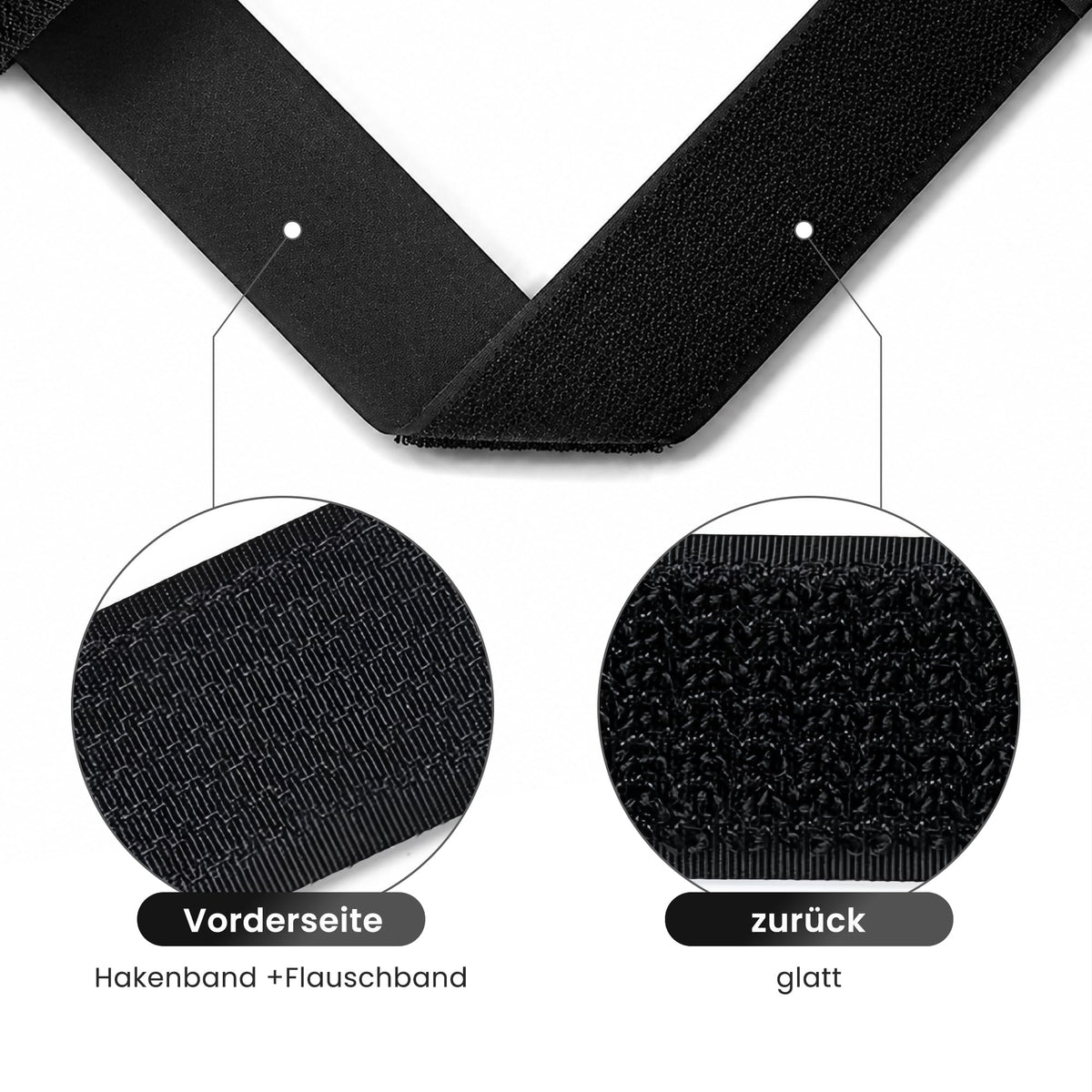 Klettband mit 50 Schnallen, 3,8cm x 10m Klett Kabelbinder