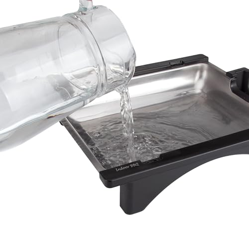Jata BQ95 Elektrogrill, perfekt für zwei Personen, ohne Rauch, ohne Gerüche, abnehmbarer Grill mit 2 Höhen, Tablett aus Edelstahl, gesunde Küche mit Wasser [Energieeffizienzklasse A]