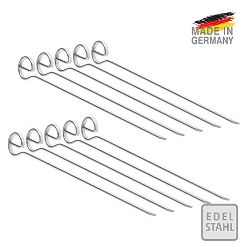 4smile Schaschlikspieße Edelstahl 10er Set, Grillspieße 210 mm
