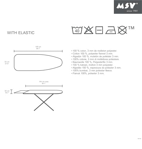 Bügelbrettbezug Elastisch 149 x 55 cm, Sortierte Farben