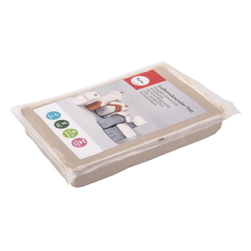 Rayher Lufttrocknender Ton, Beige, 1 kg, Modelliermasse, lufthärtend, weich, geschmeidig, ohne brennen, 3450102, 1000 g