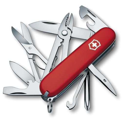 Victorinox Schweizer Taschenmesser, Deluxe Tinker, Multitool, 17 Funktionen, Klinge, gross, Dosenöffner, Schraubendreher 3 mm, Rot