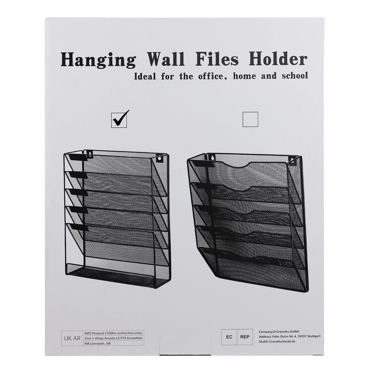 Zeitschriftenhalter Wand, Hängeorganizer Wandablagefächer A4, 6 Fächer Prospektspenderset, Metall Hängeorganizer, Dokumentenablage Schwarz