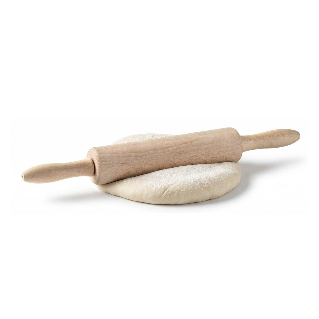 Zenker Teigrolle – Nudelholz mit Metallachse aus Buchenholz, Hochwertige Backrolle für Teig & Fondant, Ca 23 x 6 cm, Reinigung per Hand, Beige