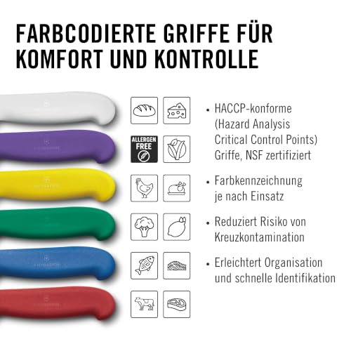 Victorinox Fibrox Kochmesser, Breites Universalmesser für Obst und Gemüse, 15 cm, Gerade Klinge, Scharf, HACCP geeignet, Rutschfest, Schwarz
