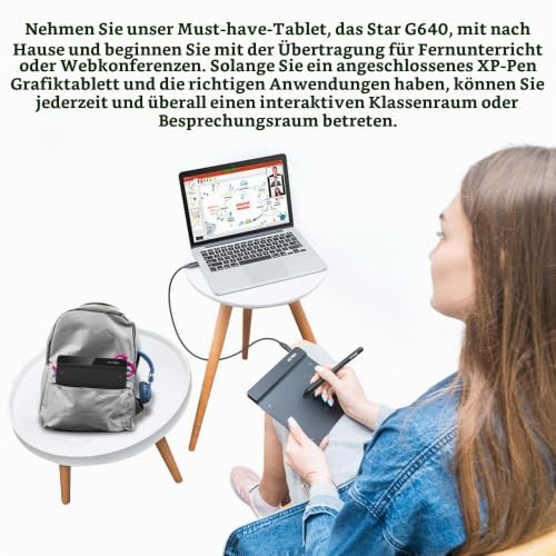 XPPen G640 Grafiktablett 6x4 Zoll Stift Tablet zum Zeichnen mit 20 Ersatzspitzen OSU Spiel Pen Tablet