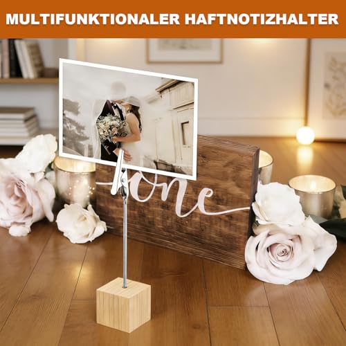 20 Stück Fotohalter mit Klammern, Holz Memo Clip Halter, Postkartenhalter