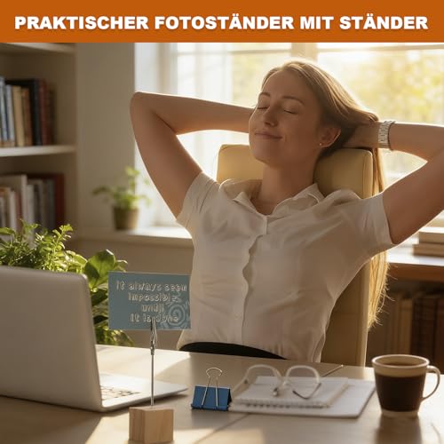 20 Stück Fotohalter mit Klammern, Holz Memo Clip Halter, Postkartenhalter