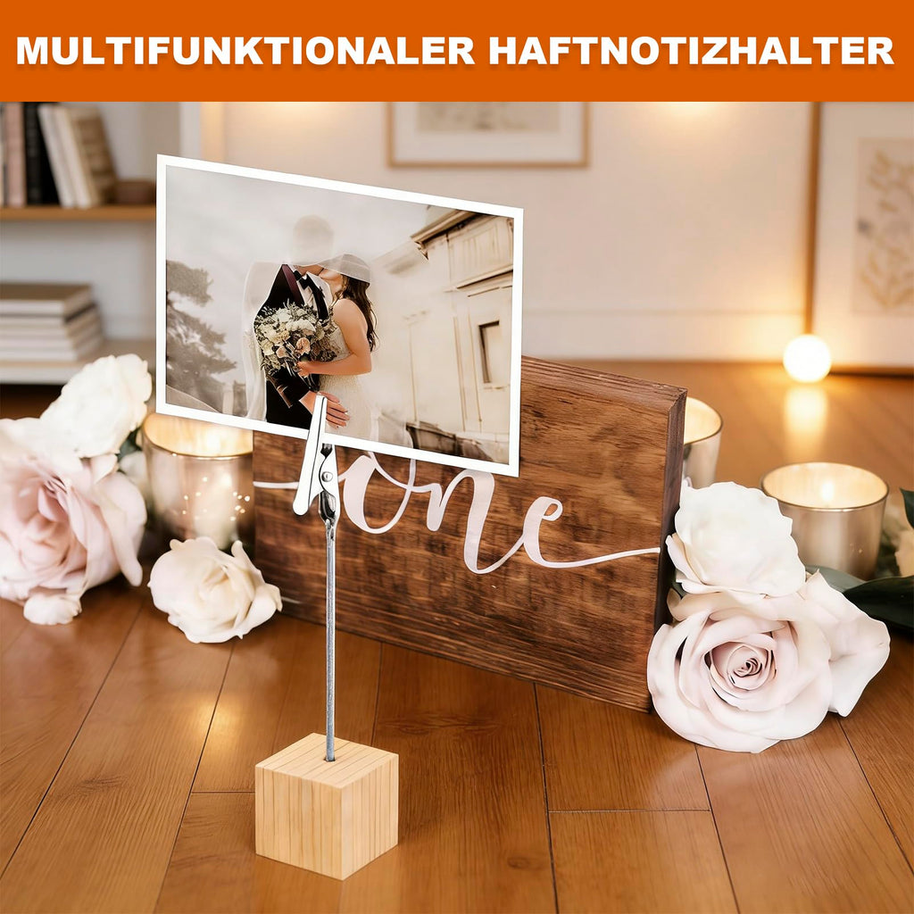 20 Stück Fotohalter mit Klammern, Holz Memo Clip Halter, Postkartenhalter