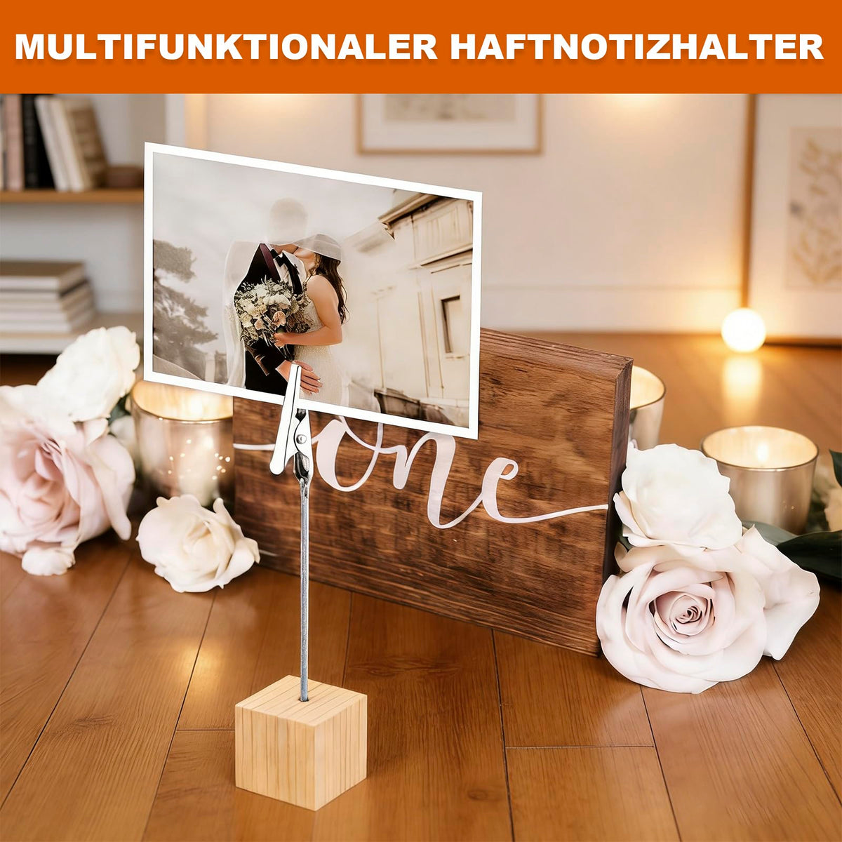 20 Stück Fotohalter mit Klammern, Holz Memo Clip Halter, Postkartenhalter