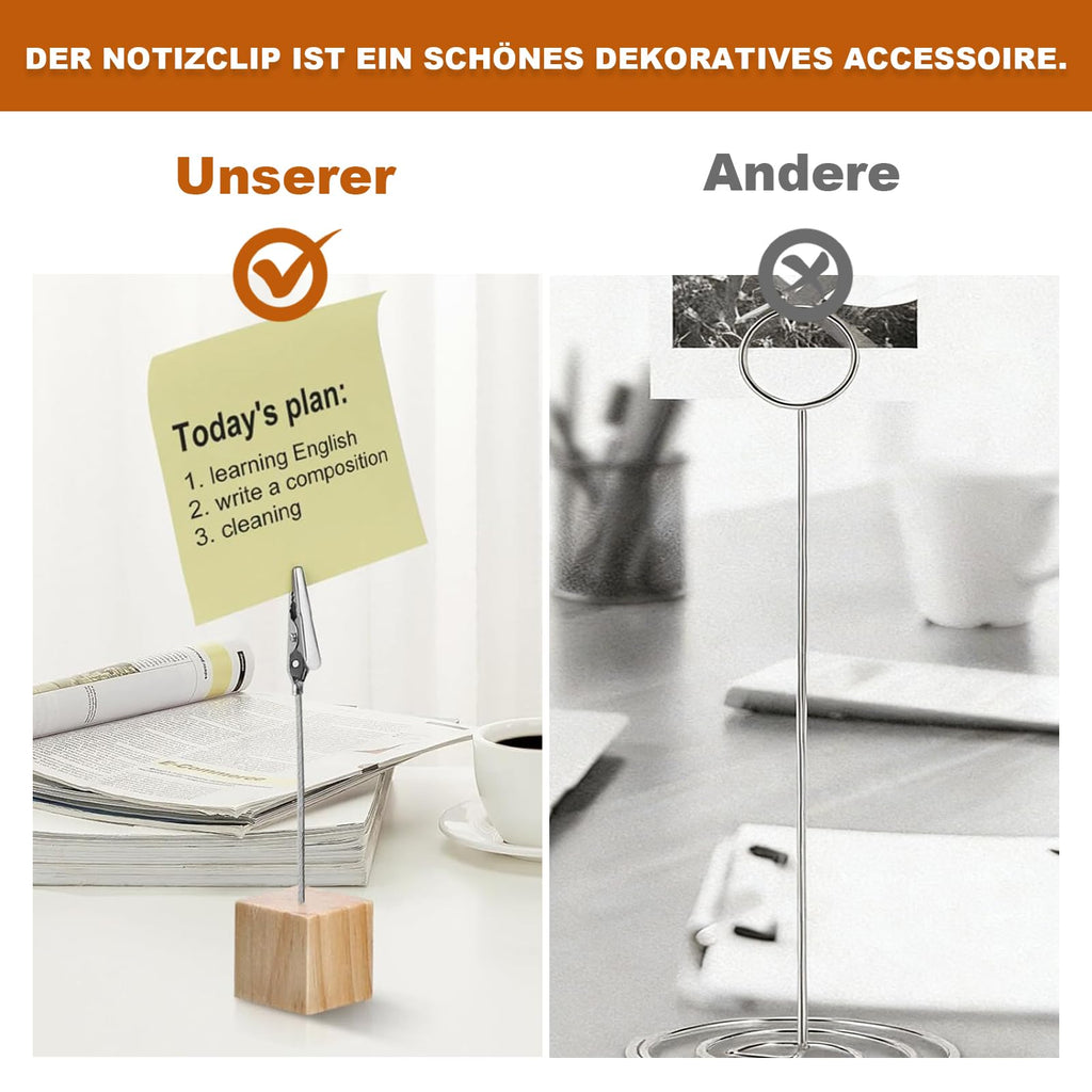 20 Stück Fotohalter mit Klammern, Holz Memo Clip Halter, Postkartenhalter