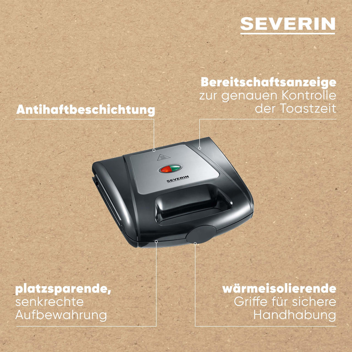 Severin 3in1 Sandwichmaker Sandwich-Toaster, auswechselbare Platten: Brüsseler-Waffeleisen, Grillplatten, Sandwich-Toasts, antihaftbeschichtet, 1.000 W, Edelstahl-gebürstet, schwarz, SA 2968