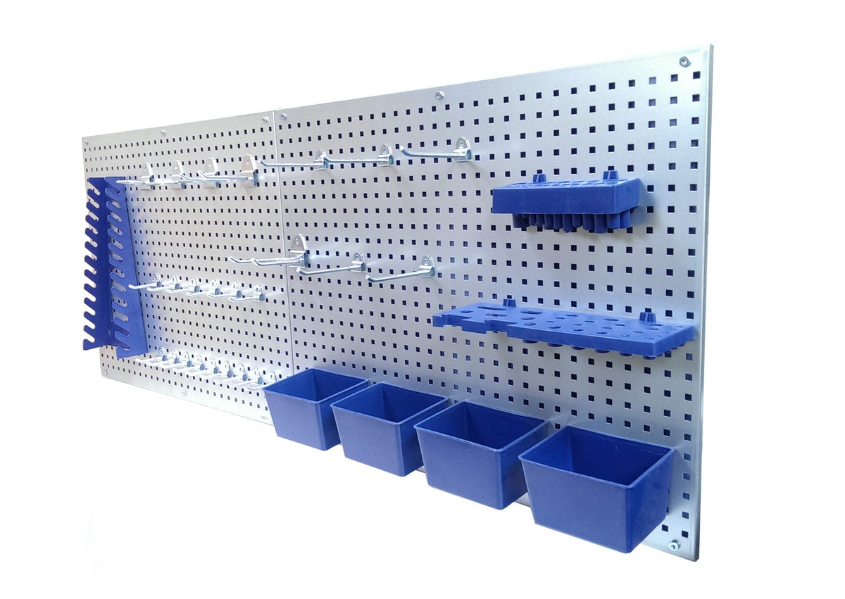CF Technik Werkzeugwand Set aus Metall | 2x Lochwand (55,5 x 46 cm) inkl. 32-teiligem Haken und Behältersortiment | Stabiles Ordnungssystem für Werkstatt, Garage & Keller | Wandhalterung für Werkzeug
