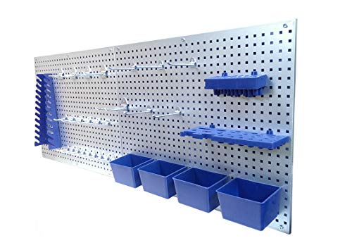 CF Technik Werkzeugwand Set aus Metall | 2x Lochwand (55,5 x 46 cm) inkl. 32-teiligem Haken und Behältersortiment | Stabiles Ordnungssystem für Werkstatt, Garage & Keller | Wandhalterung für Werkzeug
