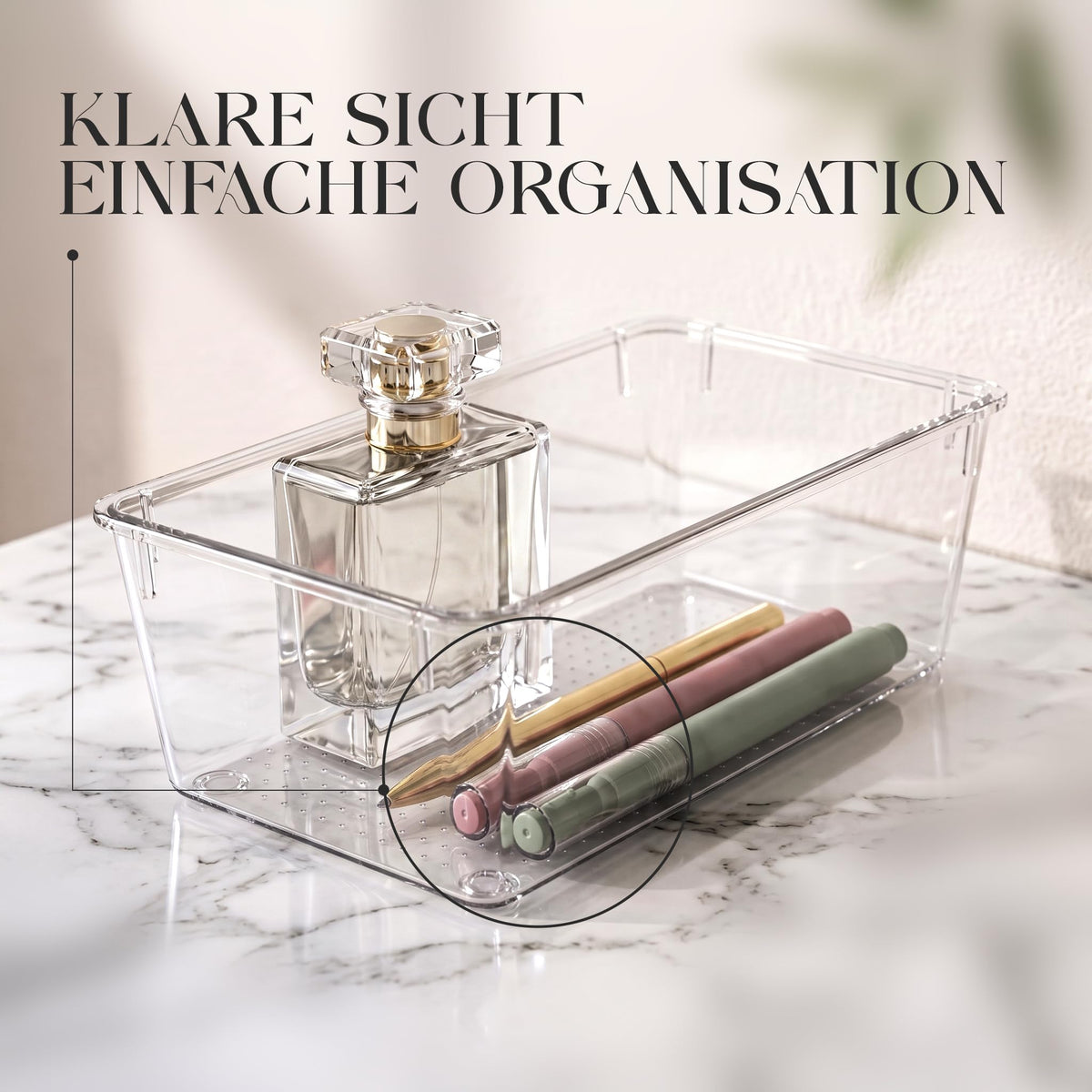 KICHLY Schubladen-Organizer 25-teilig, 4 Größen, Acryl Aufbewahrung
