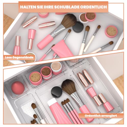 KICHLY Schubladen-Organizer 25-teilig, 4 Größen, Acryl Aufbewahrung
