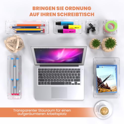 KICHLY Schubladen-Organizer 25-teilig, 4 Größen, Acryl Aufbewahrung