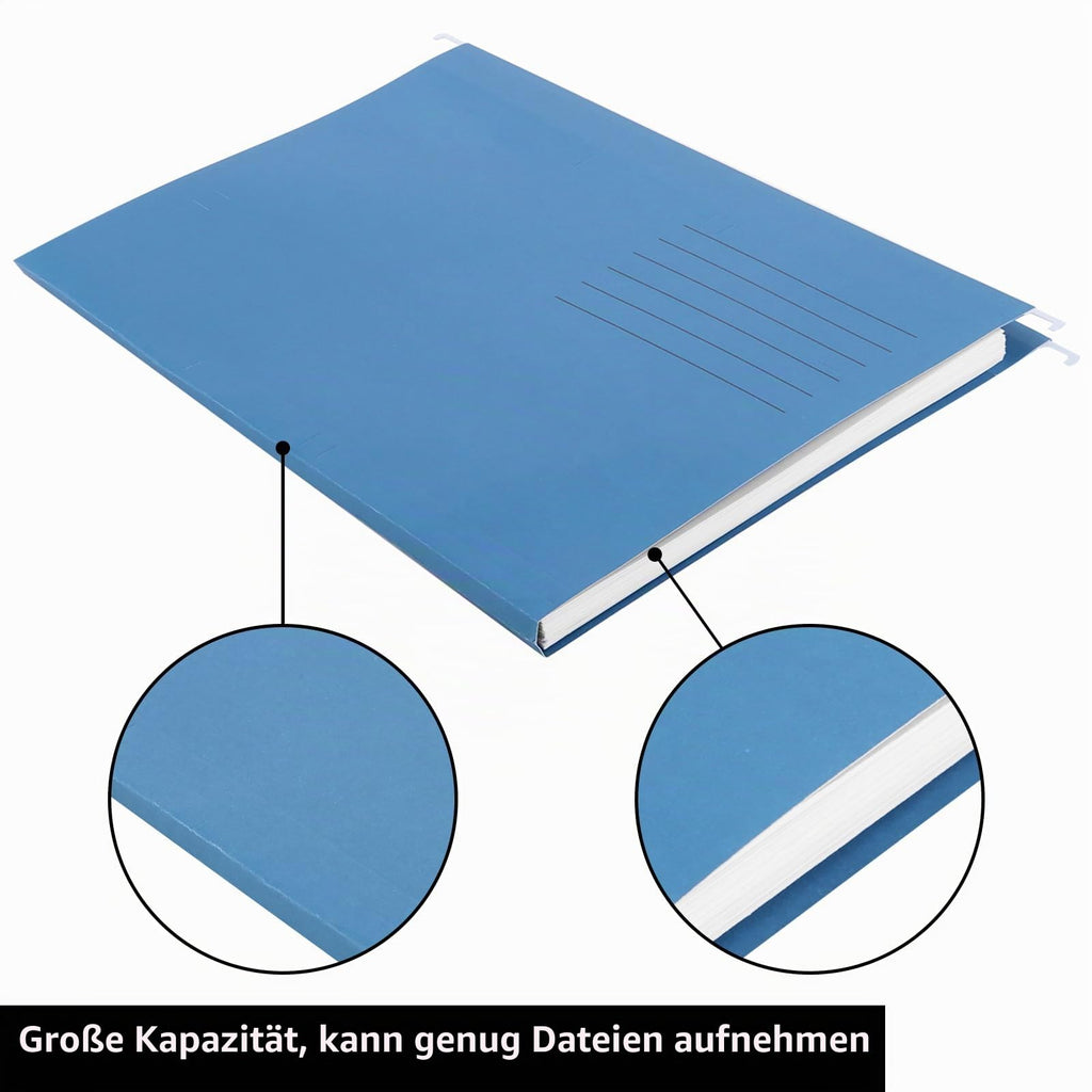 25 Stück Hängeregister Mappen, Hängemappen A4 mit Tabs und Karteneinsätzen, 5 Farben Hängeregister, Aktenschrank Hängemappen für Zuhause, Schule, Büro