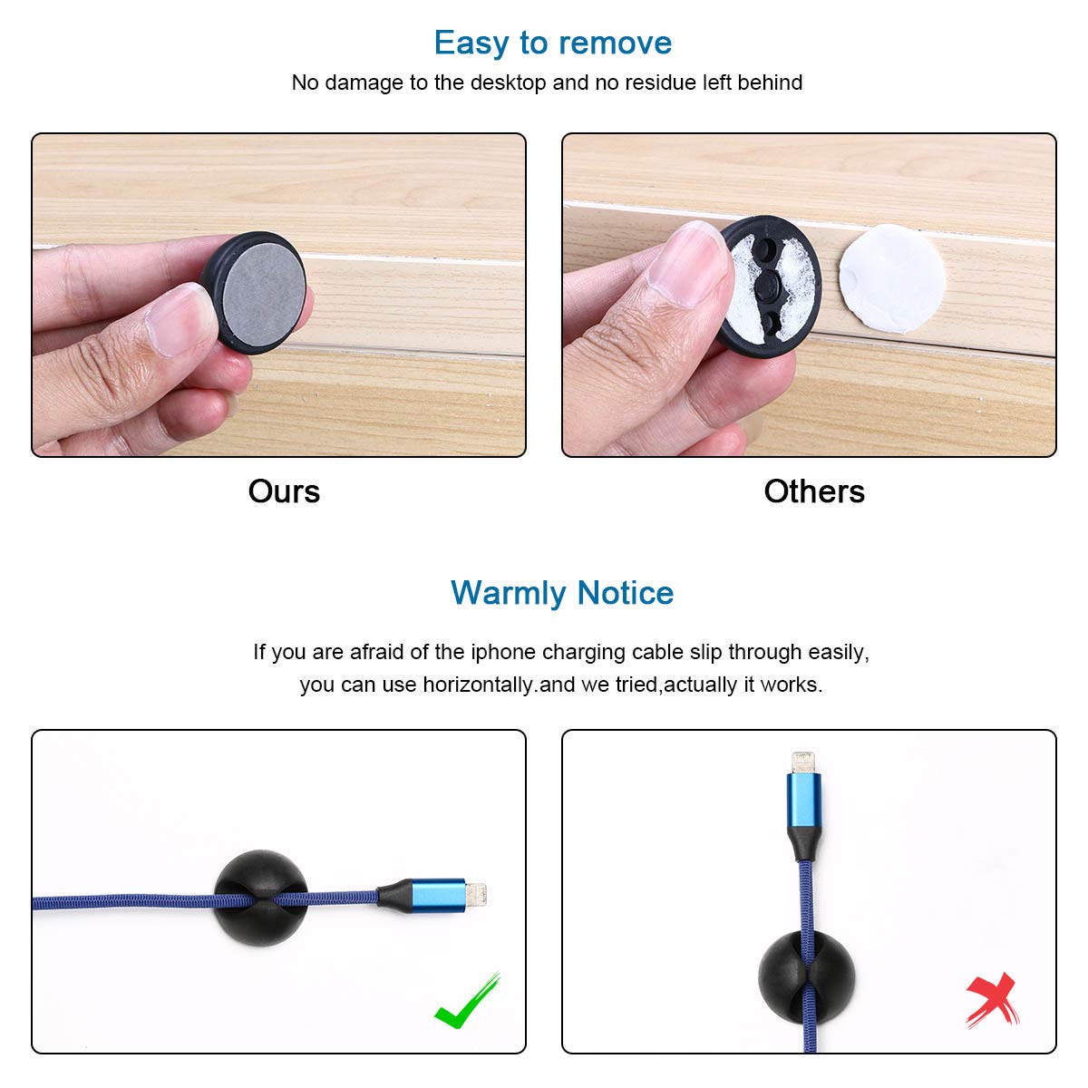 URAQT Kabelclips Kabelhalter, Vielzwecke Kabelführung Kabel Organizer Set für Schreibtisch, Netzkabel, USB Ladekabel, Ladegeräte, Audiokabel, 20 Stück, Schwarz