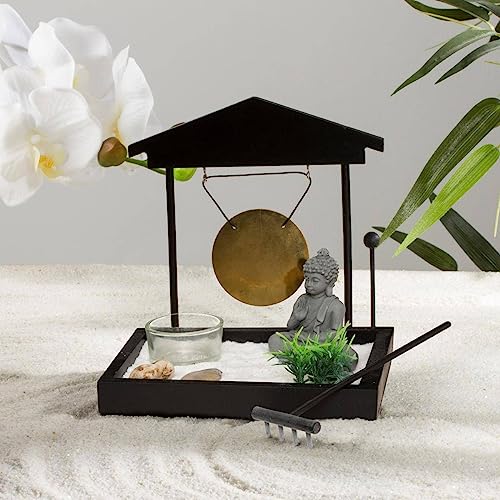 Devika Holz-Zen-Garten 15x12, schwarz