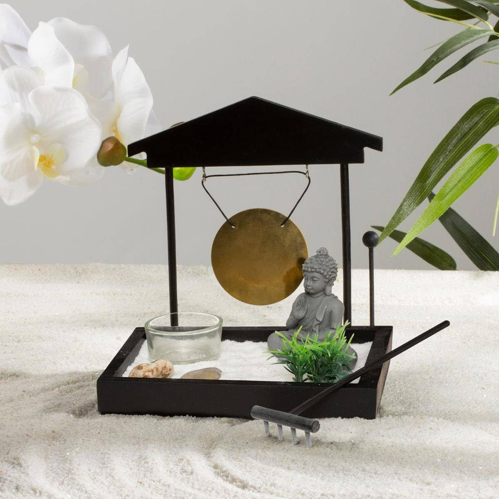 Devika Holz-Zen-Garten 15x12, schwarz